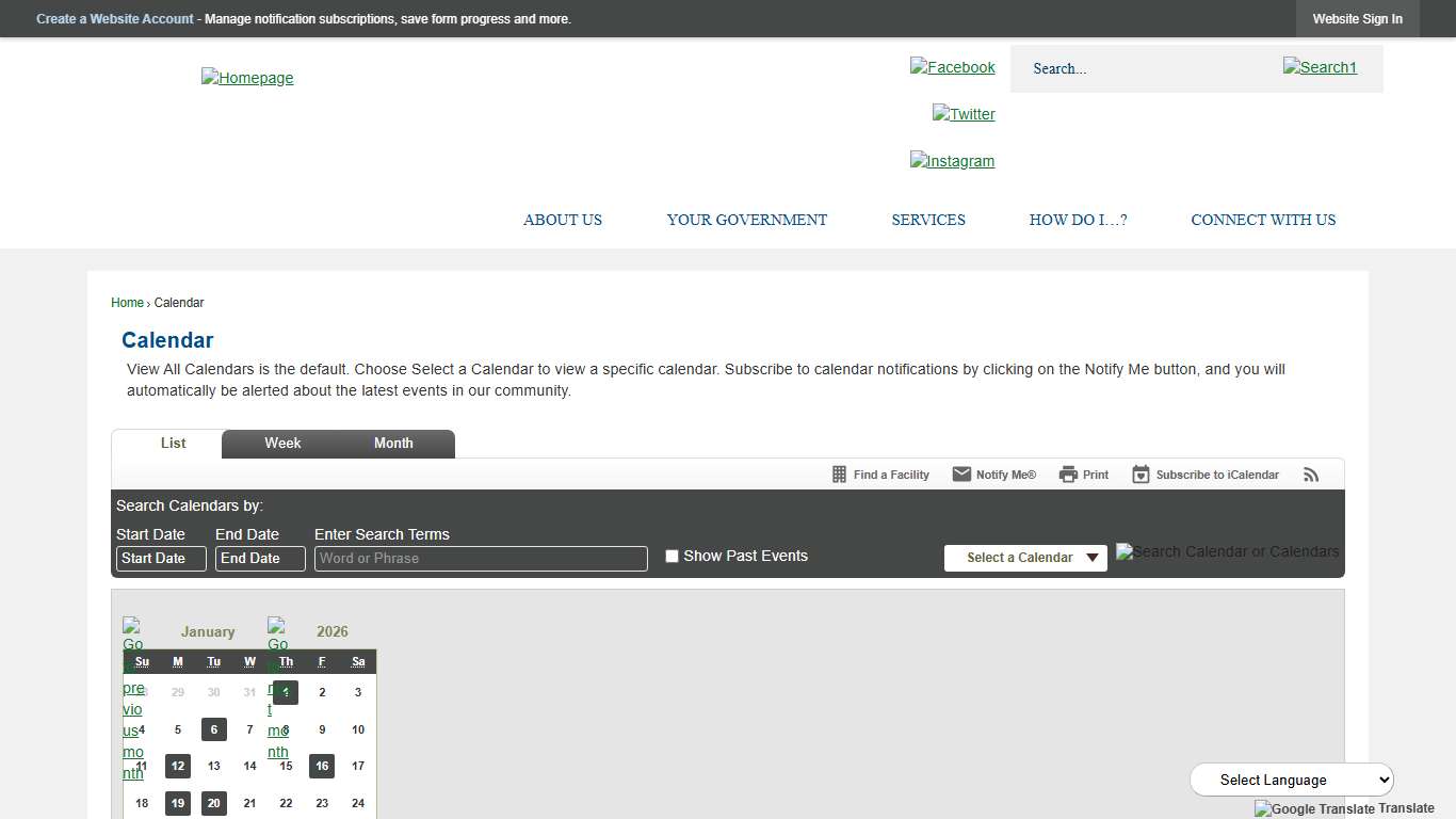 Calendar • Main Calendar